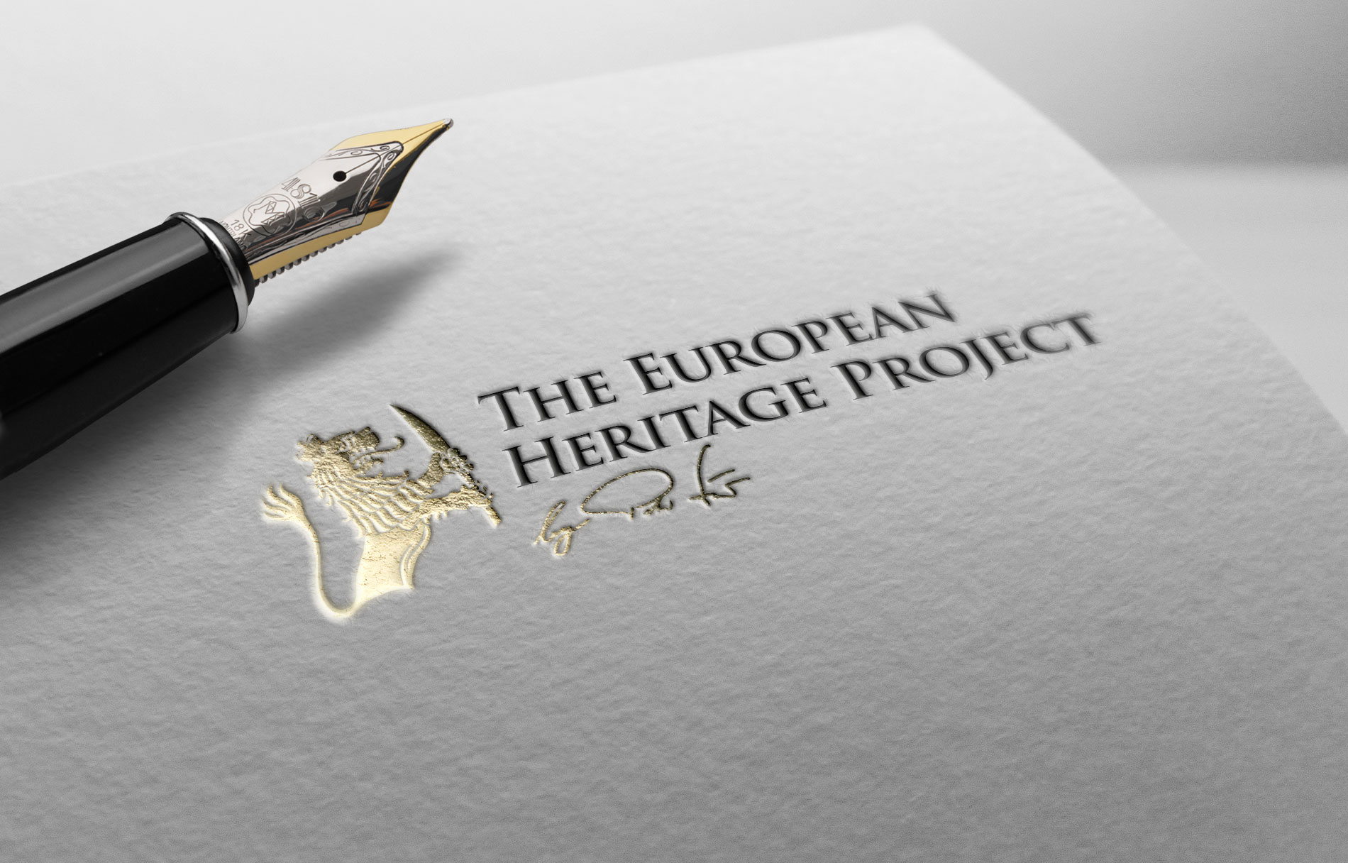 Schreibfeder und Signet des European Heritage Project
